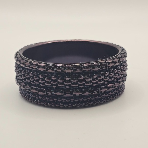 Wide Bangle Bracelet Purple Statement‎ Chunky Whimsigoth Edgy Witchy - Picture 6 of 9